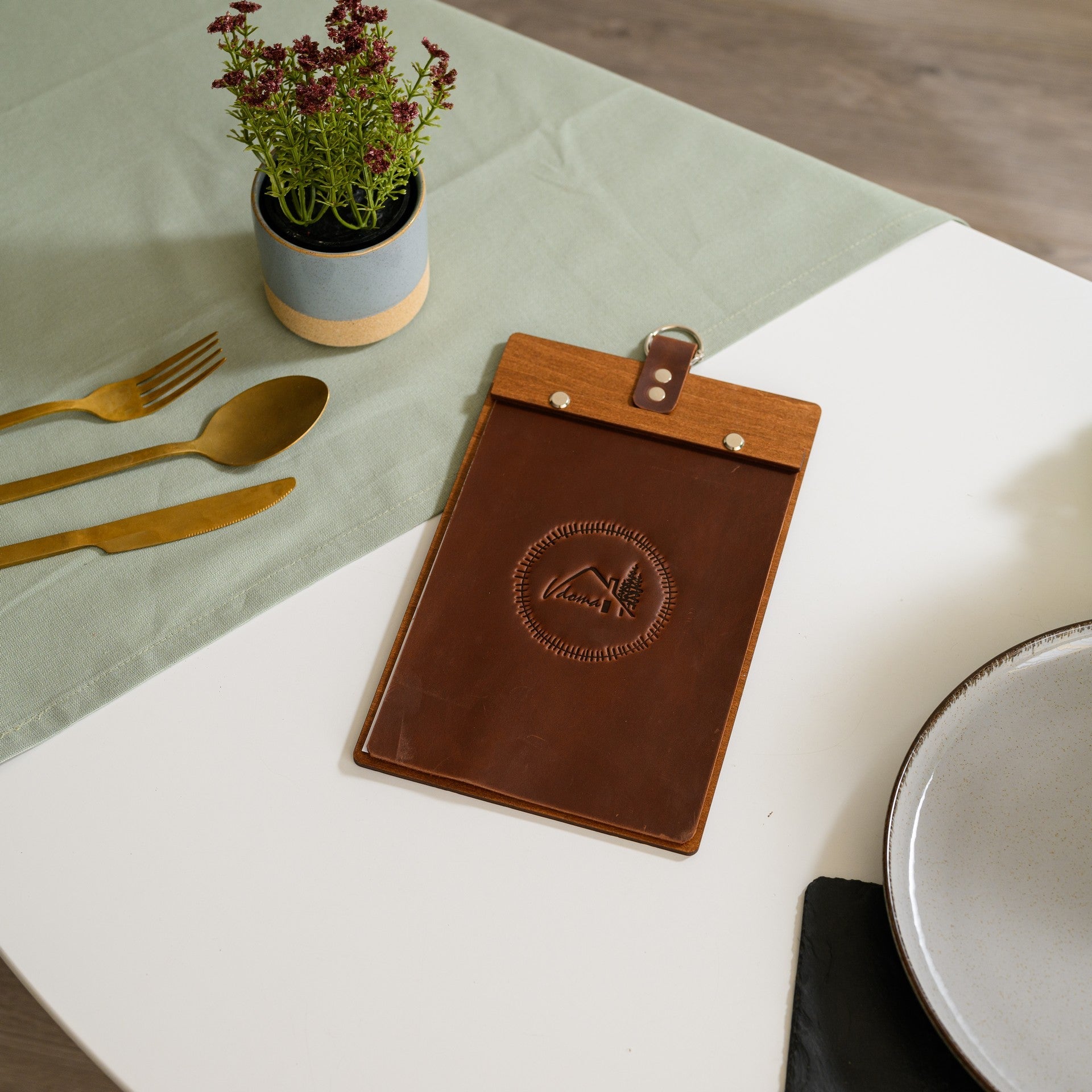 Leather Menu Boards suitable for Half Letter or A5 Sheets - inkohoreca-shop